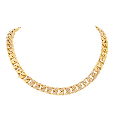 louis vuitton cuban chain necklace|cuban chain necklace diamond.